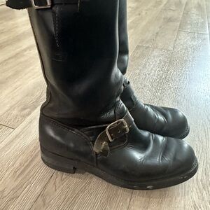 WALKER BLACK LEATHER ENGINEER MOTORCYCLE BOSS BOOTS MENS SIZE 10